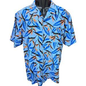 Hurley Mens Tropical Print Birds of Paradise Short Sleeve Button-Up Shirt XL